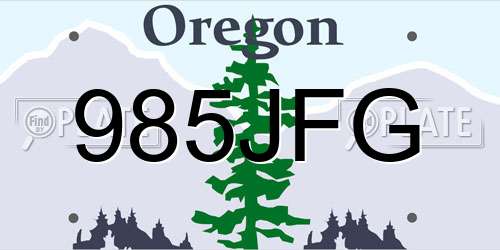 985JFG Oregon License Plate