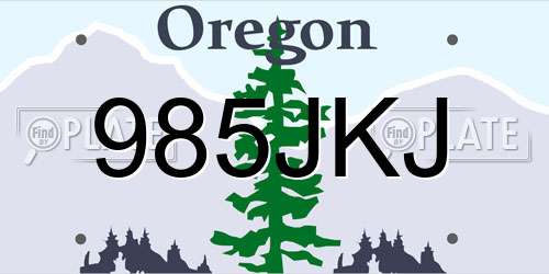 985JKJ Oregon License Plate