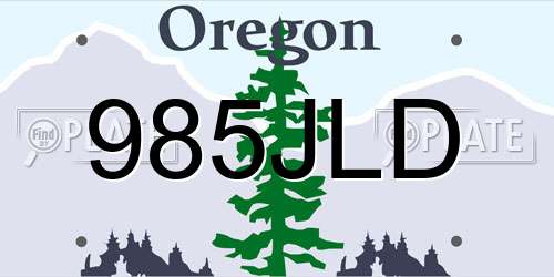 985JLD Oregon License Plate