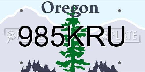 985KRU Oregon License Plate