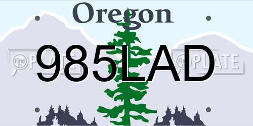985LAD Oregon License Plate