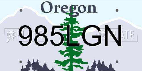 985LGN Oregon License Plate