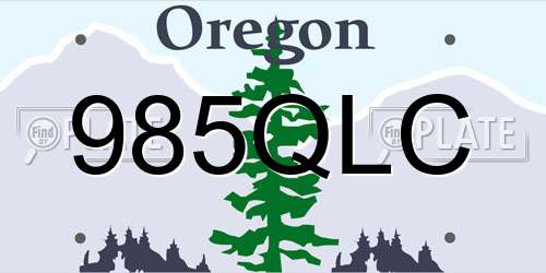 985QLC Oregon License Plate