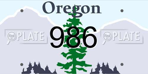 986 Oregon License Plate