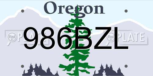 986BZL Oregon License Plate