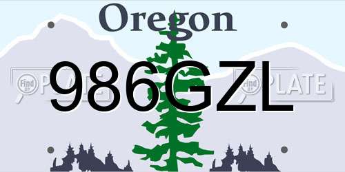 986GZL Oregon License Plate