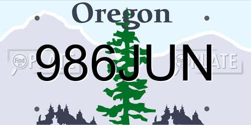 986JUN Oregon License Plate