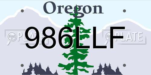 986LLF Oregon License Plate