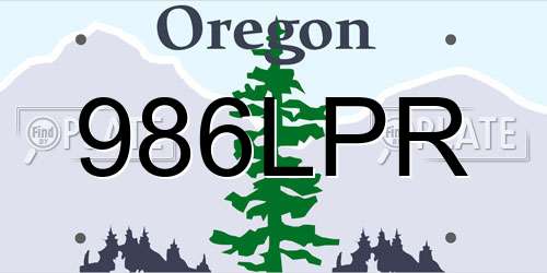 986LPR Oregon License Plate