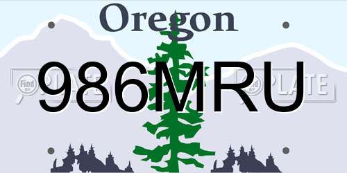 986MRU Oregon License Plate