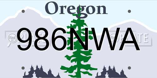 986NWA Oregon License Plate