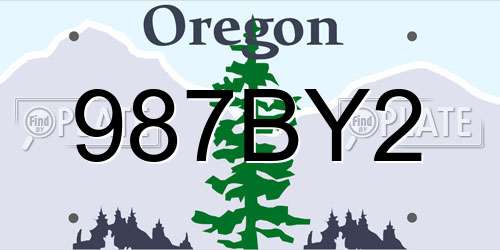 987BY2 Oregon License Plate
