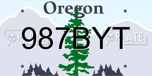 987BYT Oregon License Plate