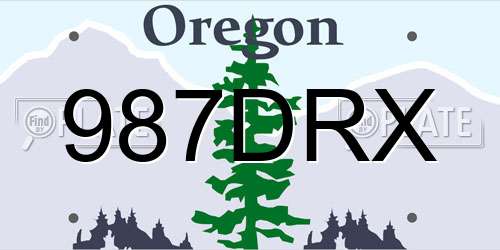 987DRX Oregon License Plate