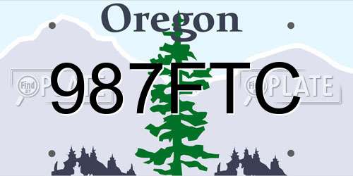 987FTC Oregon License Plate