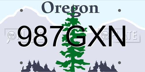 987GXN Oregon License Plate