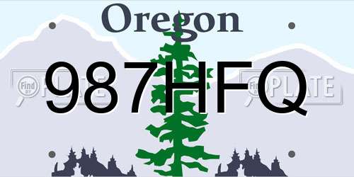 987HFQ Oregon License Plate