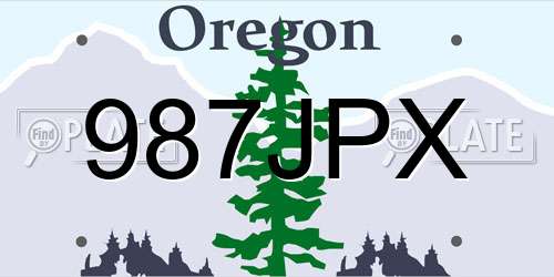 987JPX Oregon License Plate