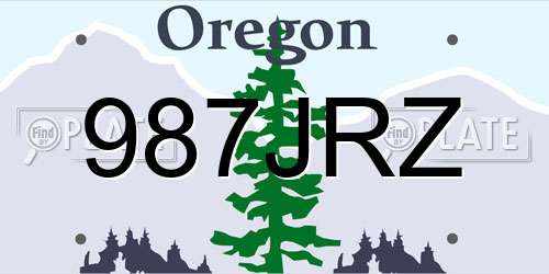 987JRZ Oregon License Plate