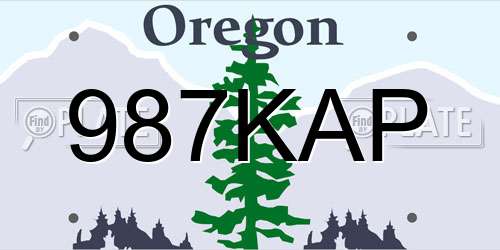 987KAP Oregon License Plate
