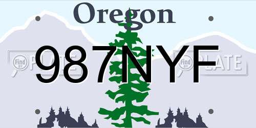 987NYF Oregon License Plate
