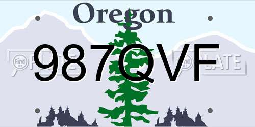 987QVF Oregon License Plate