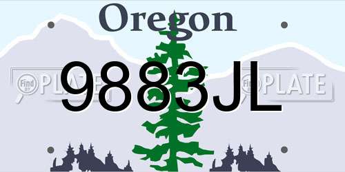 9883JL Oregon License Plate