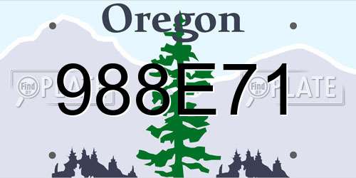 988E71 Oregon License Plate