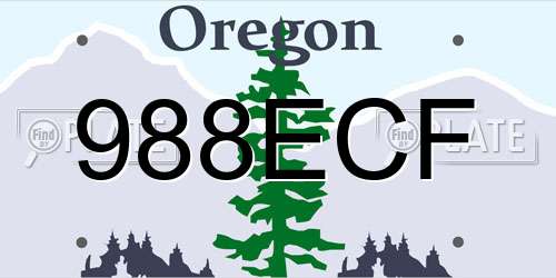 988ECF Oregon License Plate