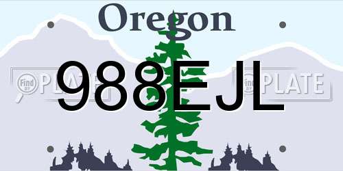 988EJL Oregon License Plate