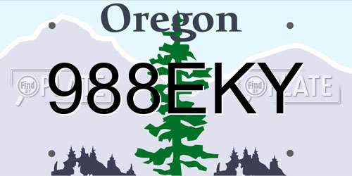 988EKY Oregon License Plate