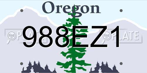 988EZ1 Oregon License Plate
