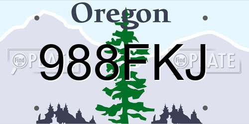 988FKJ Oregon License Plate