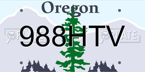 988HTV Oregon License Plate