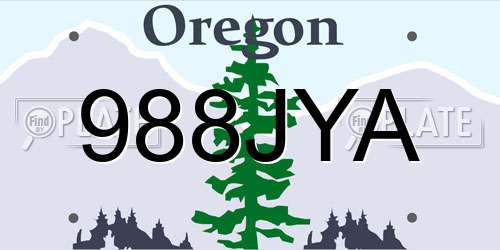 988JYA Oregon License Plate