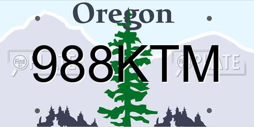 988KTM Oregon License Plate