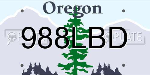 988LBD Oregon License Plate