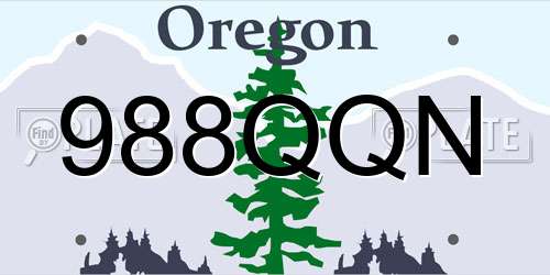 988QQN Oregon License Plate