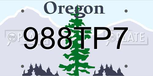 988TP7 Oregon License Plate