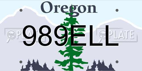 989ELL Oregon License Plate