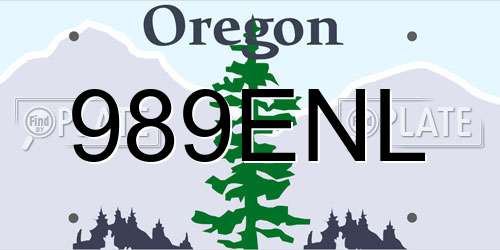 989ENL Oregon License Plate