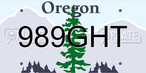 989GHT Oregon License Plate