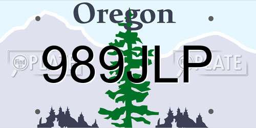 989JLP Oregon License Plate