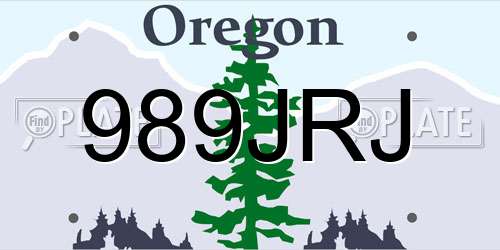 989JRJ Oregon License Plate