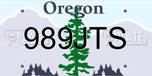 989JTS Oregon License Plate