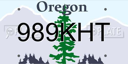 989KHT Oregon License Plate