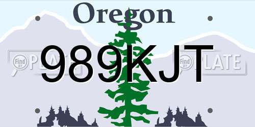 989KJT Oregon License Plate
