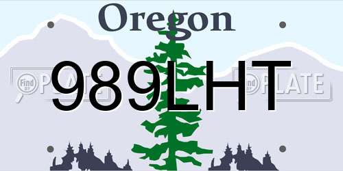 989LHT Oregon License Plate