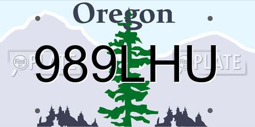 989LHU Oregon License Plate