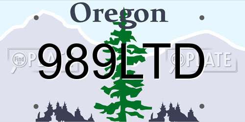 989LTD Oregon License Plate